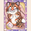 Алмазная вышивка камнями АЛМАЗНАЯ ЖИВОПИСЬ "Тигренок в ладошках"