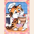 Алмазная вышивка камнями  АЛМАЗНАЯ ЖИВОПИСЬ "Тигренок пекарь"
