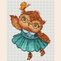 Набор для вышивания алмазными камнями БЕЛОСНЕЖКА "Совушка с бабочкой"