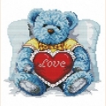 Набор для вышивания нитками Белоснежка "Медвежонок с сердцем" 