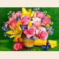 Алмазная вышивка камнями АЛМАЗНАЯ ЖИВОПИСЬ "Пышный букет"