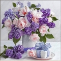 Алмазная вышивка камнями АЛМАЗНАЯ ЖИВОПИСЬ "Букет сиреневая нежность"