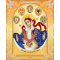Схема для вышивания бисером А-СТРОЧКА "Богородица Слободская Царица Козацкая" (золото)