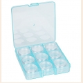 Коробка пластик для шв. принадл. пластик OM-086-057, голубой\прозрачный