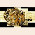 Набор для вышивания бисером MAGIK CRAFT "Полиптих "Леопард"