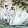 Набор для вышивания нитками РИОЛИС "Белые лебеди" 