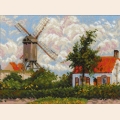 Набор для вышивания нитками РИОЛИС "Ветряная мельница" по мотивам картины К.Писсаро" 