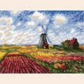 Набор для вышивания нитками РИОЛИС "Поле с тюльпанами" по мотивам картины К.Моне" 
