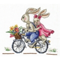 Набор для вышивания нитками "Сделай своими руками" "Зайки. С ветерком" 