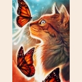 Живопись по номерам Paintboy "Кошка с бабочками"