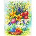 Схема для вышивания бисером МАТРЕНИН ПОСАД 28х34 "Пасхальный букет"