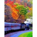 Алмазная вышивка квадратными камнями ГРАННИ «Осенний поезд»