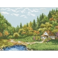 Алмазная мозаика ПАУТИНКА "Домик на опушке"