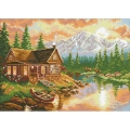 Алмазная мозаика ПАУТИНКА "Вечер в горах" 