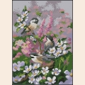 Набор для вышивания нитками DIMENSIONS "Птицы весной"