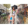 Алмазная вышивка квадратными камнями ГРАННИ «Прогулка под дождем»