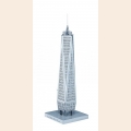 Объемная металлическая 3D модель One World Trade Center 3,5х3,5х12,3см