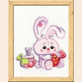 Набор для вышивания нитками РИОЛИС "Зайчик с конфеткой"