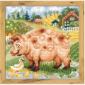 Набор для вышивания нитками РИОЛИС "Хуторок. Свинка"