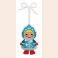 Набор для вышивания нитками РИОЛИС Новогодняя игрушка "Снегурочка"