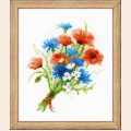 Набор для вышивания нитками РИОЛИС "Букетик с васильками"