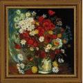 Набор для вышивания нитками РИОЛИС "Ваза с маками, васильками и хризантемами" по мотивам картины В. Ван Гога