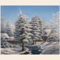 Алмазная вышивка камнями АЛМАЗНАЯ ЖИВОПИСЬ «Морозный пейзаж» NEW