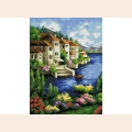 Набор для рисования алмазными камнями БЕЛОСНЕЖКА "Городок на берегу" 