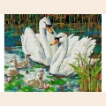 Набор для рисования алмазными камнями БЕЛОСНЕЖКА "Семья лебедей" 