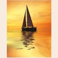Алмазная вышивка камнями АЛМАЗНАЯ ЖИВОПИСЬ «Парусник на закате" 50х40см 