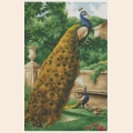 Алмазная вышивка камнями АЛМАЗНАЯ ЖИВОПИСЬ «Павлины в саду" 36х49см 