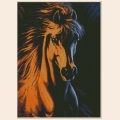 Алмазная вышивка камнями АЛМАЗНАЯ ЖИВОПИСЬ «Огненный скакун" 54х74см 
