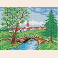 Набор для рисования алмазными камнями БЕЛОСНЕЖКА "Летний мостик"