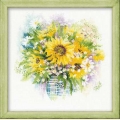 Набор для вышивания нитками РИОЛИС "Акварельные подсолнухи"