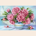 Схема для вышивания бисером МАТРЕНИН ПОСАД 37х49 "Пионы в вазе"