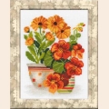 Набор для вышивания нитками РИОЛИС "Настурции и ноготки"