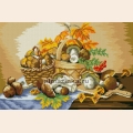 Алмазная вышивка камнями АЛМАЗНАЯ ЖИВОПИСЬ «Грибное лукошко» 