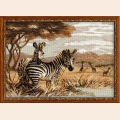 Набор для вышивания нитками РИОЛИС "Зебры в саванне"