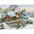 Набор для вышивания крестом lucas "Зимний пейзаж"