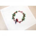 Набор для вышивания крестом lucas Салфетка "Рождественский венок"