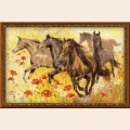 Набор для вышивания нитками РИОЛИС "Табун лошадей"