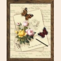 Набор для вышивания нитками РИОЛИС "Бабочки и розы"