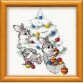 Набор для вышивания нитками РИОЛИС "Зайчики"
