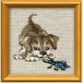 Набор для вышивания нитками РИОЛИС "Щенок и жук"