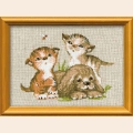 Набор для вышивания нитками РИОЛИС "Котята и щенок"