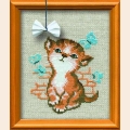 Набор для вышивания нитками РИОЛИС "Котёнок с бантиком"