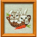 Набор для вышивания нитками РИОЛИС "Зайцы"