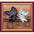 Набор для вышивания бисером АБРИС АРТ с магнитом "Коты в полете" 